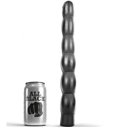 This All Black dildo is rippled