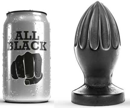 This Buttplug All Black has deep grooves from the top to the middle