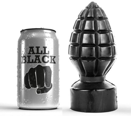 This buttplug All Black is shaped like a hand grenade and is a wonderful treat.Ready for an explosive orgasm?Water and silicone based lubricants can be used here. It is important to clean the cap well after use. Each toy is tightly wrapped in a transparent plastic protective case.	Material: PVC	Measures: 14x 6 cm* To achieve an optimal experience and to be able to enjoy it in a pleasant and painless way