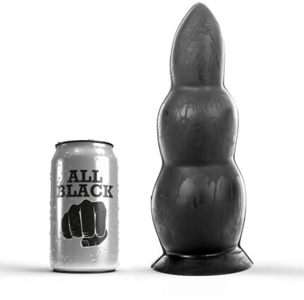 This buttplug All Black becomes a bit thicker as you enter it into your anus