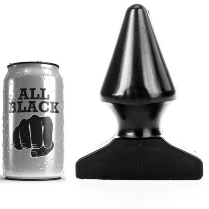 This buttplug All Black is cone-shaped and facilitates its insertion and stretching for maximum anal pleasure.Its reasonable length guarantees that the beginner and the advanced will enjoy without getting bored!Water and silicone based lubricants can be used here. It is important to clean the dildo thoroughly after use. Each toy is hermetically wrapped in a transparent plastic protective case.	Measurements: 17 x 8 cm	Diameter: 8cm	Insertable length: 13cm	Weight: 525g	WaterproofDiscover the entire range of ALLBLACK products