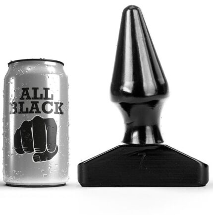 This buttplug All Black is cone-shaped and facilitates its insertion and stretching for maximum anal pleasure.Water and silicone based lubricants can be used here. It is important to clean the back cap well after use.Each toy is individually wrapped in a transparent plastic protective case.	• Product dimensions: 16 x 6 x 6 cm	• Product weight: 341 gr	• Product diameter: 6.0 cm	• Insertable length: 12.5 cm	• SubmersibleMaterials: PVCMaterials: PVCDDiscover the entire range of ALLBLACK products