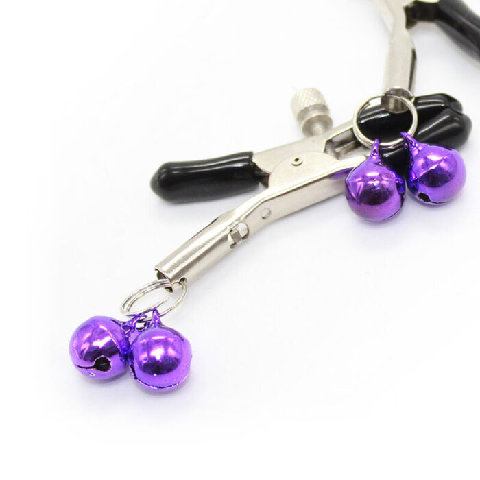 ohmama fetish - nipple clamps with lilac bell - Lovex Erootikapood