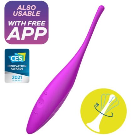 The Satisfyer Twirling Joy made of silicone stimulates all the erogenous zones