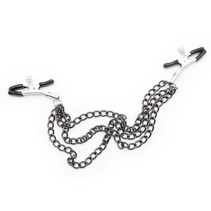 ohmama fetish - nipple clamps with black chains - Lovex Erootikapood