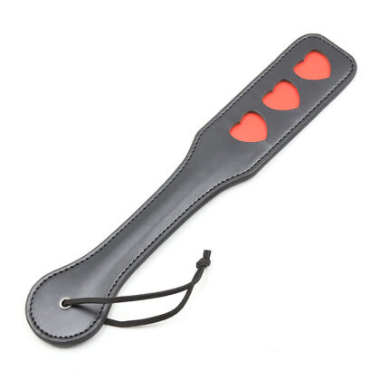 The current use of Fetish fits into the sexual realm. It refers in popular language to the pleasure or admiration of certain body parts or objects in a way that produces excitement or pleasure. Ohmama offers you all the elements and accessories so you can carry them out like never before without complexes using the highest quality materialsCharacteristics	Hearts paddle	Length.32.6 cm	Material: 2% PVC