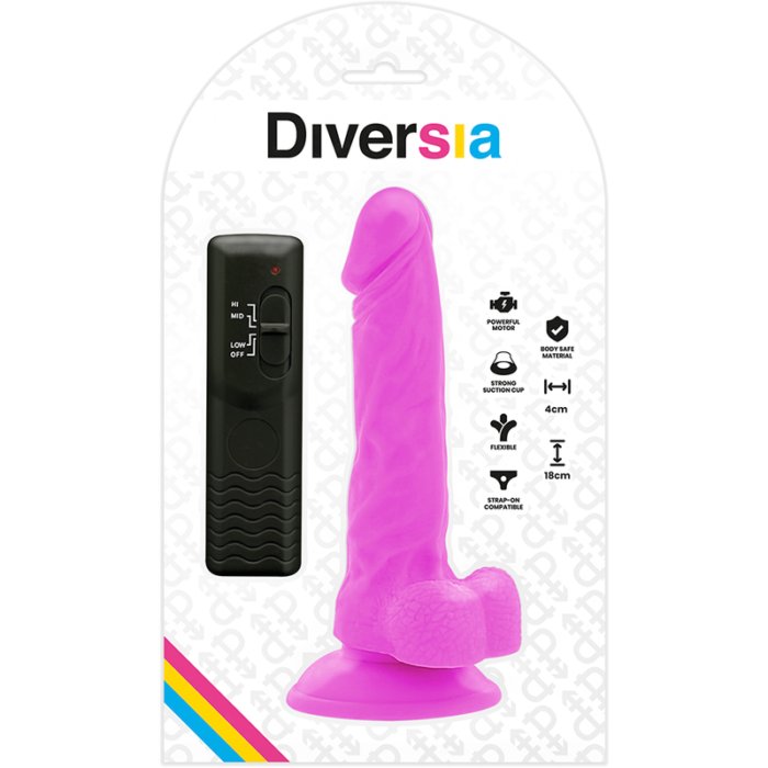 Dildo DIVERSIA FLEXIBLE 18x4 cm (lilla) - Lovex Erootikapood