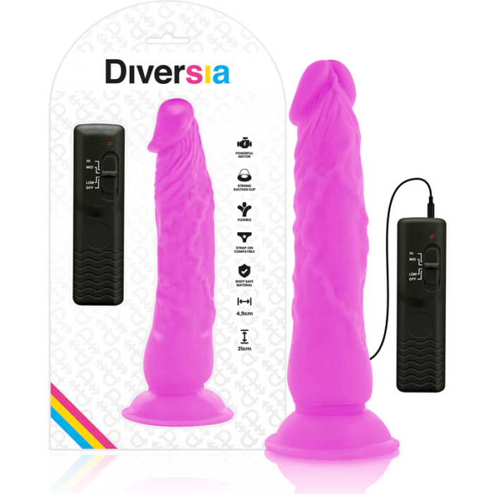 Dildo DIVERSIA FLEXIBLE 21x4.9 cm (lilla) - Lovex Erootikapood