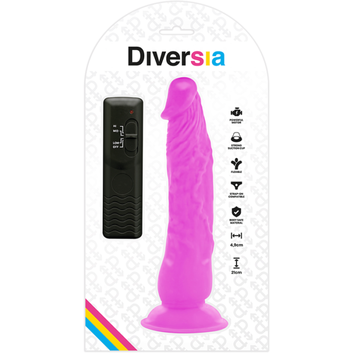 Dildo DIVERSIA FLEXIBLE 21x4.9 cm (lilla) - Lovex Erootikapood