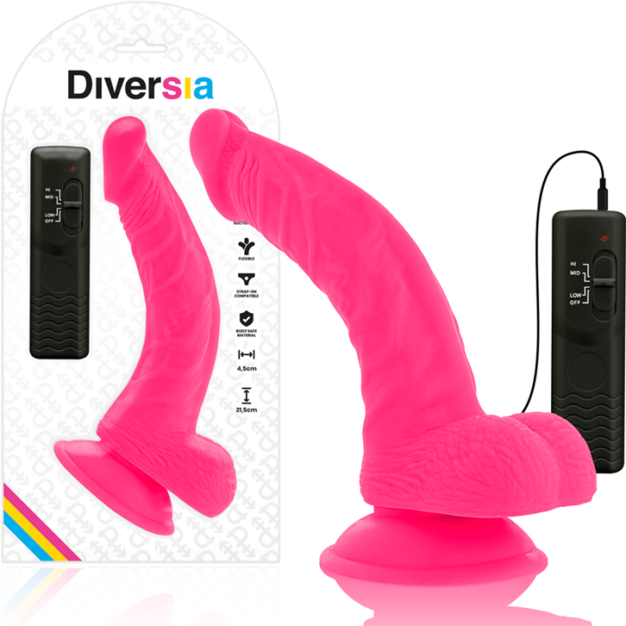 Dildo DIVERSIA FLEXIBLE 21.5x4.5 cm (roosa) - Lovex Erootikapood