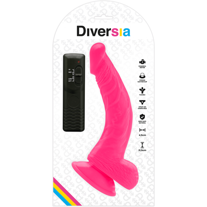 Dildo DIVERSIA FLEXIBLE 21.5x4.5 cm (roosa) - Lovex Erootikapood