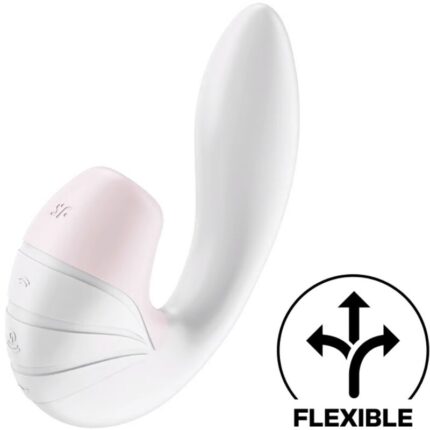 The Satisfyer Supernova seduces the clitoris with sensual air-pulse waves while stimulating the G-spot with powerful vibes. Thanks to the flexible chain joint