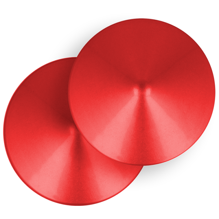 The current use of Fetish fits into the sexual realm. It refers in popular language to the pleasure or admiration of certain body parts or objects in a way that produces excitement or pleasure. Ohmama offers you all the elements and accessories so you can carry them out like never before without complexes using the highest quality materialsCharacteristics	Circle shaped nipples covers	Red colour	Metallic texture	Reusable	Nickel-free	Non-porous materialTHE BRANDThe Ohmama product range is perfect for gifts. A product available to everyone with perfect quality. A unique combination in this line of toys