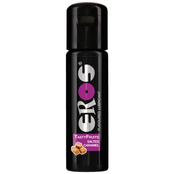 Medical lubricant in your favourite flavour. Provides additional lubrication for sexual intercourse.	Economical and non-greasy.	Contains no essential oils.	Moisturising and kind to the skin.	Tasty fruits flavored lubricant: SALTED CARAMEL	Size: 100 ml DIRECTIONS FOR USE:Apply EROS Tasty Fruits to any area of the body for oral stimulation.NOTE:	Keep product out of reach of children.	Not a contraceptive.	Washes off easily using soap and water.	Reseal carefully after use.	Suitable for use with latex condoms!INGREDIENTS:	Glycerin