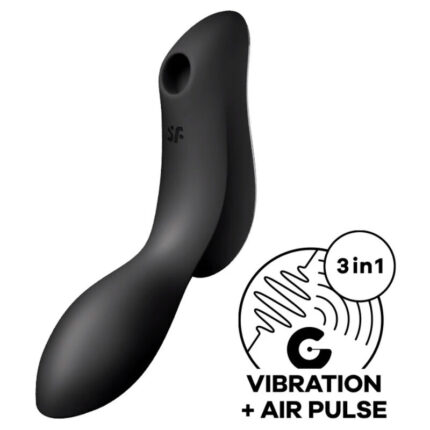 The silicone Satisfyer Curvy Trinity 2 offers you maximum versatility with 3 motors and 2 separately controllable functions and pampers both the clitoris and the G-spot with vibrations and pressure waves.Product information "Satisfyer Curvy Trinity 2"	Clitoral stimulation with air-pulse waves and G-spot stimulation with vibrations	Made of super soft