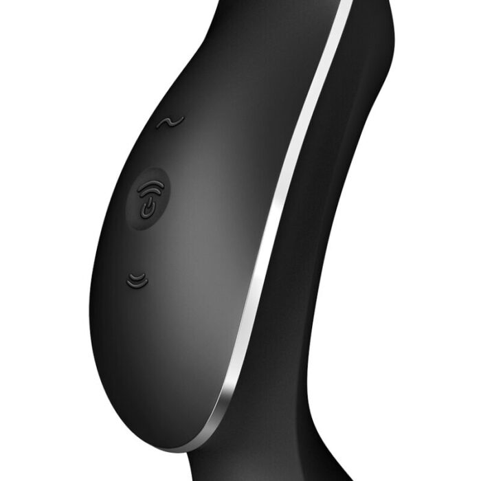 this sexual wellness device can be safely used in water and is easy to clean	2 separately controllable motors	11 air-pulse wave intensities + 12 vibration programs	Body-friendly silicone	15 year warranty	Whisper mode	Rechargeable Li-ion battery	Waterproof (IPX7)	Magnetic USB charging cable included	Easy to cleanSeductive variety with the Satisfyer Curvy Trinity 2The Satisfyer Curvy Trinity 2 is the perfect sexual wellness device for those who are undecided - because it scores highly with several functions and application zones! As a pressure wave vibrator