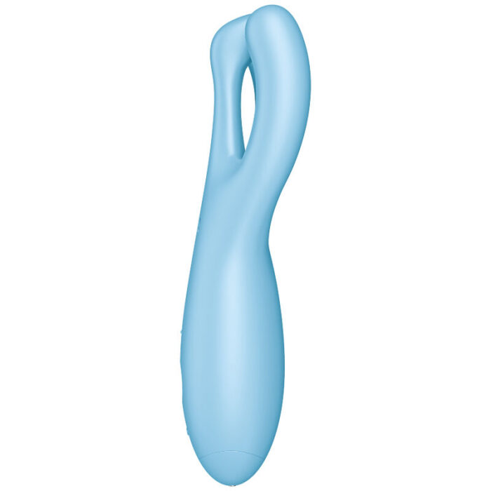 skin-friendly medical silicone with a silky feel	15 year warranty	Cal also be used without the app	App offers an unending range of programmes	Rechargeable Li-ion battery	Waterproof (IPX7)	Magnetic USB charging cable included	Easy to cleanWhat else can the Satisfyer Threesome 4 vibrator offer you?The rigid body has flexible arms that can be adjusted to stimulate the right places. Threesome 4 has three motors that offer powerful and deep vibrations to the user. 2 x 12 vibration programs offer countless ways to stimulate the clitoris and labia.With the free Connect app