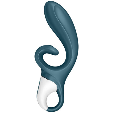 mimic oral pleasure with a tongue-like tip while you quench your internal desires.Product information "Satisfyer Hug Me"	2 powerful motor transmits intense vibration rhythms throughout the device	G-spot and clitoral stimulation	Compatible with the free Satisfyer App - Available on iOS and Android	Can also be used without the app	App offers an unending range of programmes	Super flexible	Made of super soft