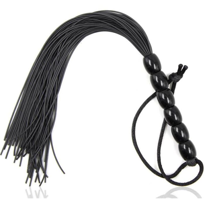 The current use of Fetish fits into the sexual realm. It refers in popular language to the pleasure or admiration of certain body parts or objects in a way that produces excitement or pleasure. Ohmama offers you all the elements and accessories so you can carry them out like never before without complexes using the highest quality materialsCharacteristics	Silicone ribbed handle flogger 	Overall length: 22 cm	Composition: 70% silicone