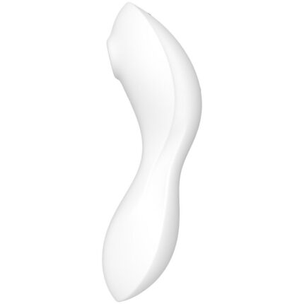 skin-friendly medical-grade silicone that is smooth to the touch and extremely hygienic	Thanks to its waterproof (IPX7) exterior this sexual wellness device can be safely used in water and is easy to clean	15-year guarantee	2 separately controllable motors	11 air-pulse wave intensities + 12 vibration programs	Can also be used without the app	Preset programmes can be edited	App offers an unending range of programmes	Body-friendly silicone	Waterproof (IPX7)	Whisper mode	Lithium-ion battery	USB magnetic charging cable included	Easy to cleanInfinite pleasure with the Satisfyer Curvy Trinity 5+He is the one who can with everything: Pamper your clitoris with hot pressure waves or intense vibrations