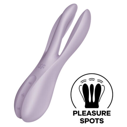 Menage a trois alone with you? No problem with the Satisfyer Threesome 2! A vibrator as sexy as it gets and gives you the attention you deserve.Product information Satisfyer "Threesome 2"	Sensual stimulation of clitoris and labia	12 vibration programs	3 super-strong power motors	Silicone Flex technology	Whisper mode	Made of super soft