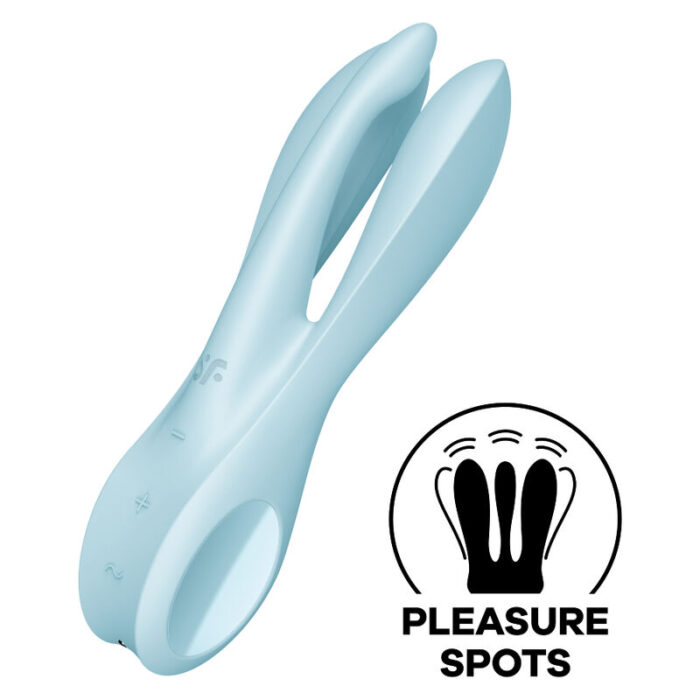 Menage a trois alone with you? No problem with the Satisfyer Threesome 1! A vibrator as sexy as it gets and gives you the attention you deserve.Product information Satisfyer "Threesome 1"	Sensual stimulation of clitoris and labia	12 vibration programs	3 super-strong power motors	Silicone Flex technology	Whisper mode	Made of super soft