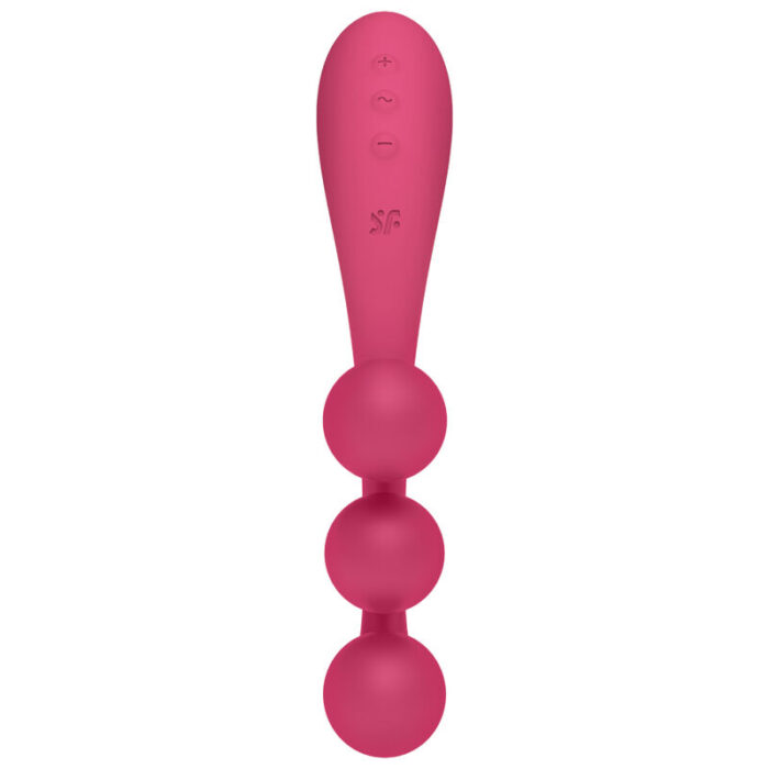 all at the same time!Product information "Satisfyer Tri Ball 1" 	Anatomically optimized: adjustable stimulation angle	Three super powerful independent motors	Perfectly designed to hit the G-spot for intense stimulation	15-year guarantee	Flexible shape	Ideal for G-spot stimulation	Body-friendly silicone	Waterproof (IPX7)	Whisper mode	Lithium-ion battery	USB magnetic charging cable included	Easy to cleanVersatile stimulation with the Tri Ball 1Enjoy clitoral