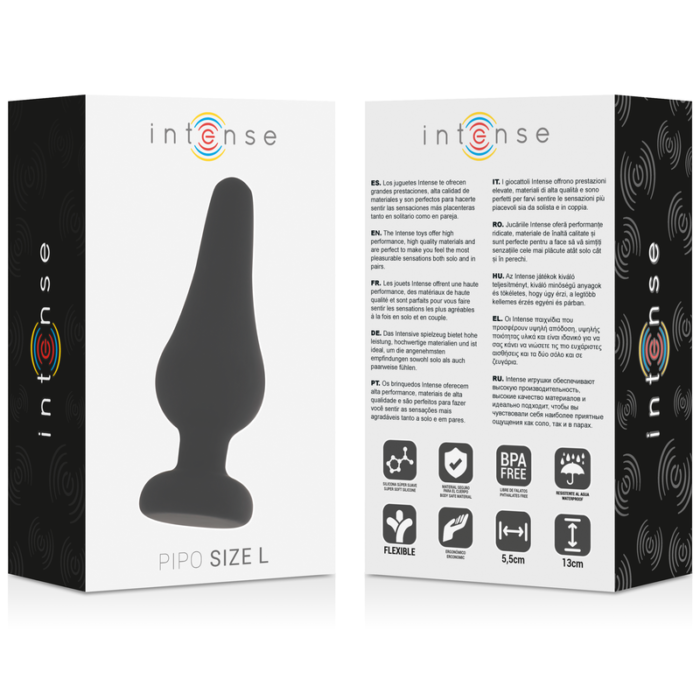 intense - anal plug pipo l black silicone 13 cm - Lovex Erootikapood