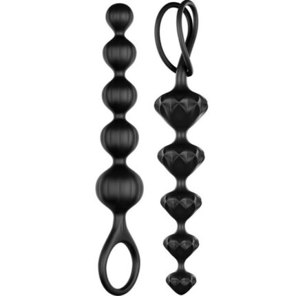 With a soft & graduated shape our Love Beads are the perfect option for beginners wanting to explore the tingling delights of anal play. Let desires run wild as you reap the rewards for him or her - sure to set your soul ablaze with pleasure!Satisfyer Love Beads: The soft introduction to anal training!Love Beads from Satisfyer are perfect for sensual backdoor games: The set of 2 anal beads comes with varied textures and a smooth surface made of silicone. With 5 elements each
