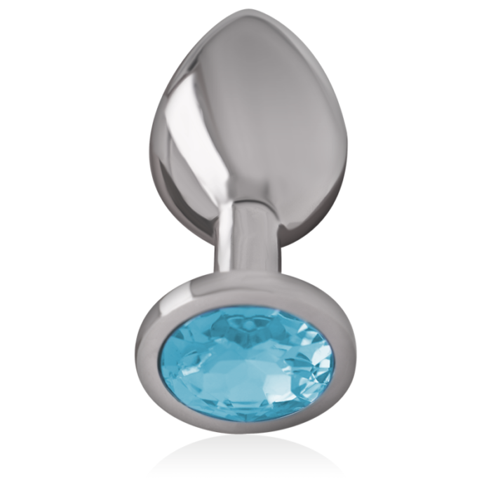 intense - aluminum metal anal plug with blue crystal size l - Lovex Erootikapood