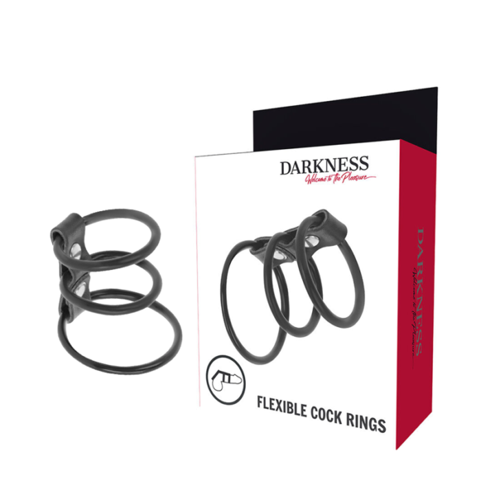 darkness - set of 3 flexible penis rings - Lovex Erootikapood