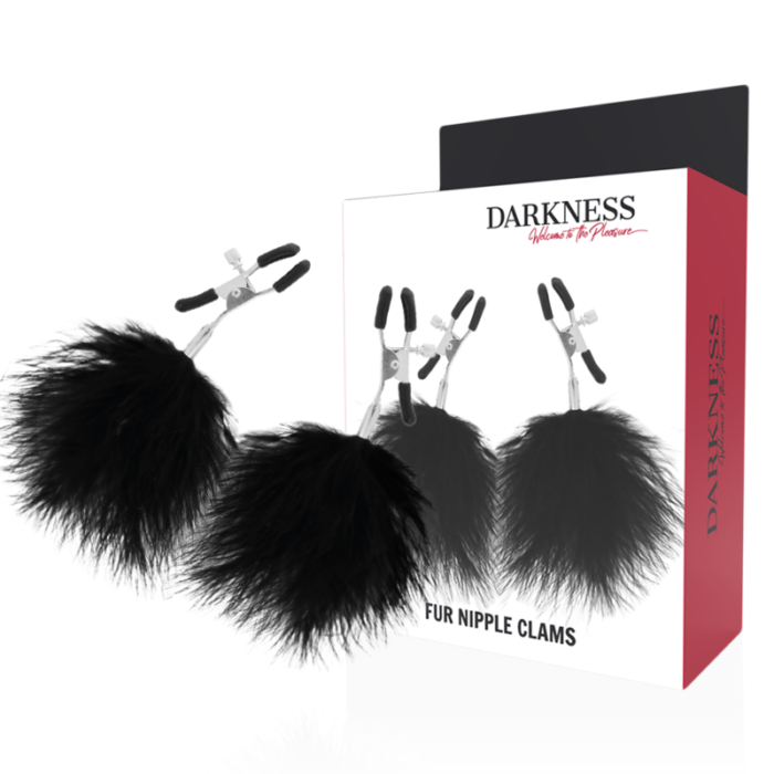 Fully adjustable nipple clamps for him or her. It has soft soft pads for comfort and that can be removed. They come decorated with two elegant pom poms.The tension settings are perfect for nipple stimulation