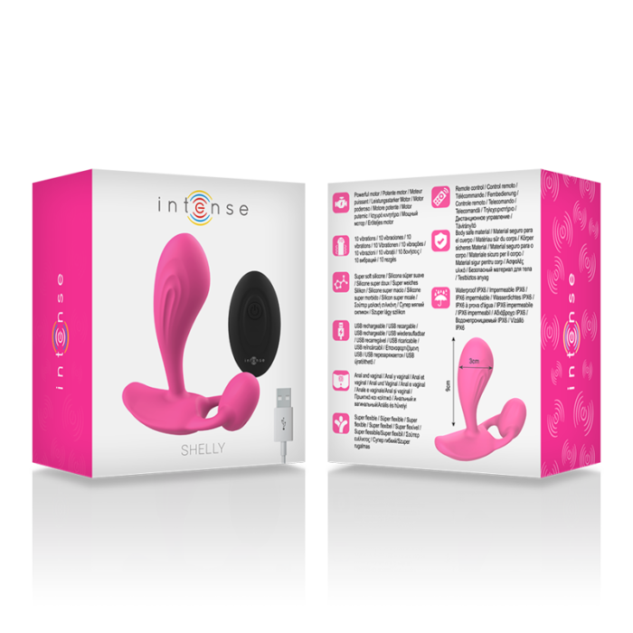 more intense than everDo you like strong anal stimulation? You'll love the Intense™ Shelly™ Plug: Power that delights with intense vibrations and remote control. This vibrating anal plug is made of hygienic silicone. A flexible and pleasant material to the body. Its ergonomic shape facilitates insertion. The Intense™ Shelly™ is equipped with an egg and double motor that provides additional stimulation. Its wide base promises reliable security. The Intense™ Shelly™ gives you everything you dream of with its remote control: Control it all with the totally discreet remote control