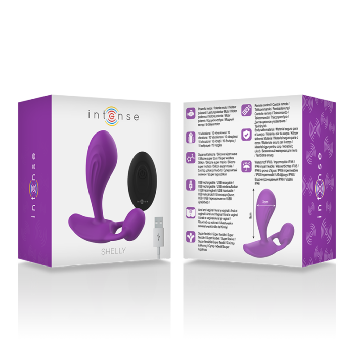 more intense than everDo you like strong anal stimulation? You'll love the Intense™ Shelly™ Plug: Power that delights with intense vibrations and remote control. This vibrating anal plug is made of hygienic silicone. A flexible and pleasant material to the body. Its ergonomic shape facilitates insertion. The Intense™ Shelly™ is equipped with an egg and double motor that provides additional stimulation. Its wide base promises reliable security. The Intense™ Shelly™ gives you everything you dream of with its remote control: Control it all with the totally discreet remote control