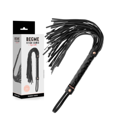 BEGME vegan leather whip ideal for beginners and advanced play.Raise the level of your fetish games and discover your dominant or submissive side with this made of quality vegan leather from BEGME! With this fetish whip you can pleasure