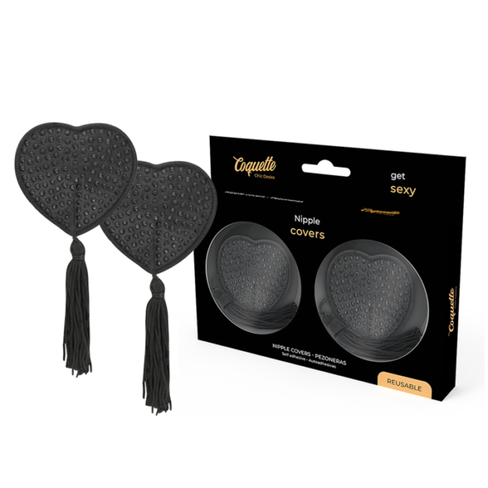 These lovely nipple covers from Coquette Chic Desire! they are the perfect complement to surprise and seduce. They come with a self-adhesive tape so they are easy to put on and take off. Be the center of attention with the daring nipple covers or give your partner the best possible gift.	Use this product alone or in combination with other Coquette Chic Desire productsTHE COQUETTE CHIC DESIRE BRANDThe novelties of the COQUETTE CHIC DESIRE collection arrive with feminine and elegant inspiration. The brand joins the followers of #luxury #pleasure #life # sensuality # harmony # elplacercongarantías and offers us unique looks in sex toys suitable for any occasion. "We moved to newyork where the stores inspire all humans to turn inspiration into reality through Coquette Chic Desire"The woman of the 21st century is a symbol of prosperity