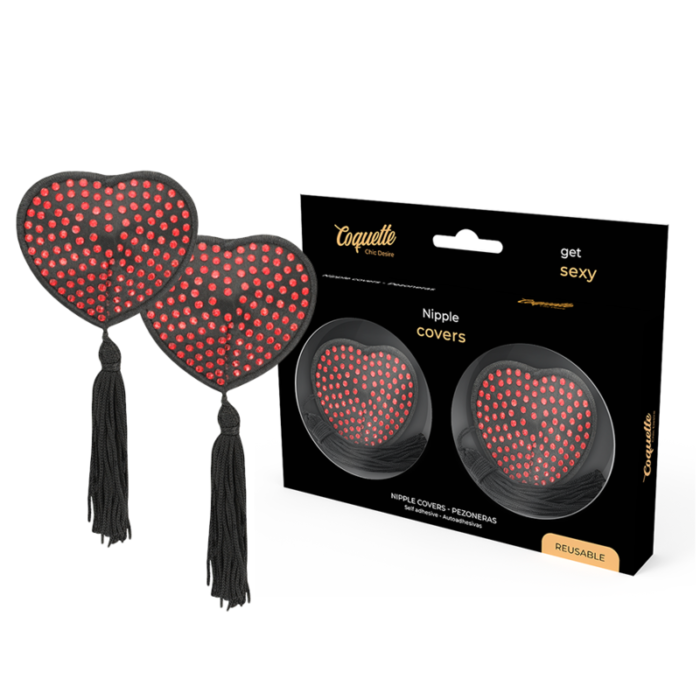 These lovely nipple covers from Coquette Chic Desire! they are the perfect complement to surprise and seduce. They come with a self-adhesive tape so they are easy to put on and take off. Be the center of attention with the daring nipple covers or give your partner the best possible gift.	Use this product alone or in combination with other Coquette Chic Desire productsTHE COQUETTE CHIC DESIRE BRANDThe novelties of the COQUETTE CHIC DESIRE collection arrive with feminine and elegant inspiration. The brand joins the followers of #luxury #pleasure #life # sensuality # harmony # elplacercongarantías and offers us unique looks in sex toys suitable for any occasion. "We moved to newyork where the stores inspire all humans to turn inspiration into reality through Coquette Chic Desire"The woman of the 21st century is a symbol of prosperity