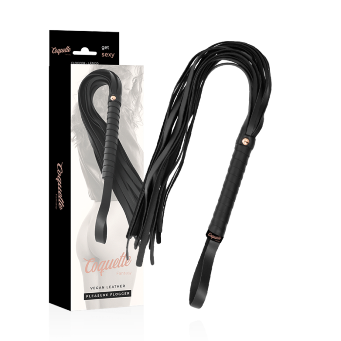 COQUETTE CHIC DESIRE FANTASY vegan leather whip.Raise the level of your fetish games and discover your dominant or submissive side with this made of quality vegan leather from COQUETTE CHIC DESIRE FANTASY! With this fetish whip you can pleasure