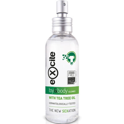 With Tea Tree OilSULFATE-FREE / ALCOHOL-FREE / TRICLOSAN-FREEEXCITE TOY & BODY CLEANER is available. Especially indicated to maintain the hygiene of erotic toys. Its alcohol-free and sulfate-free formula helps keep your condition in perfect condition for longer. Easily removes aqueous and silicone lubricants. With tea tree oil with antibacterial and antiseptic properties.How to use: Spray the product directly on the erotic toy and clean with a tissue or towel