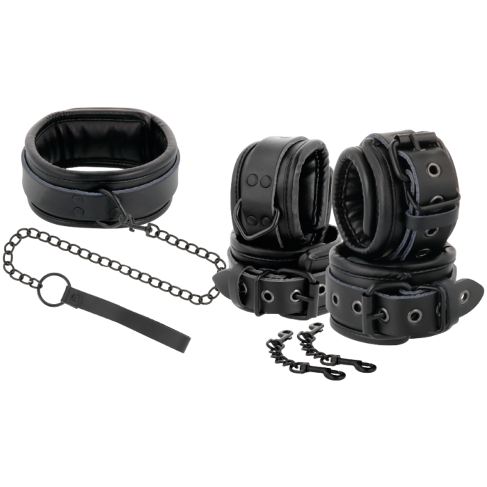 handcuffs and leash that fits everything and is strong enough to withstand the most intense games? Look no further Darkenes' leather collar and handcuffs are comfortable