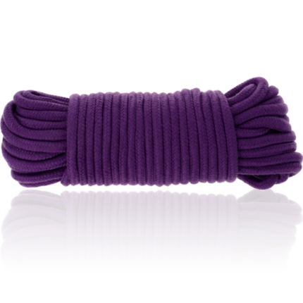 Resistant rope made of high quality cotton to carry out powerful restrictions in your domination's games and fulfil your deepest and darkest fantasies	Rope for bondage games 	20 meters 	Color: Purple	No introduced in bag or packaging	Material: Cotton. 