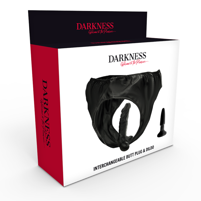 darkness - panties with plug and interchangeable dildo - Lovex Erootikapood