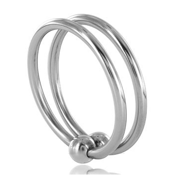 Cockring composed of two steel rings that surrounds the base of your penis
