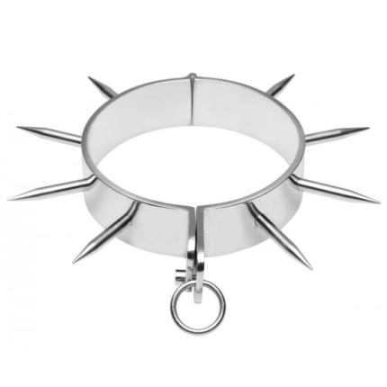 SPKIED COLLAR: 	 Stainless Steel	 Inner Diameter Collar Size: 135mm	 O-rings for attachment to chains