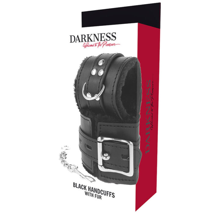 darkness - black lined bdsm handcuffs - Lovex Erootikapood