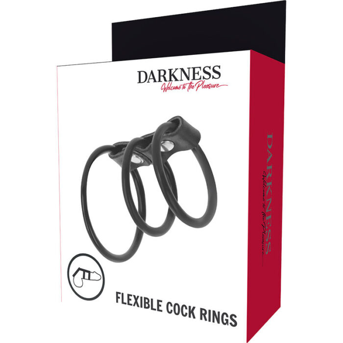 darkness - set of 3 flexible penis rings - Lovex Erootikapood