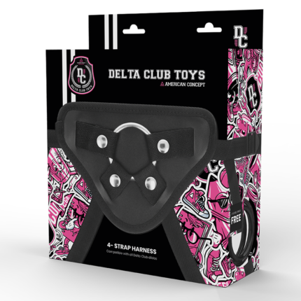 this classic harness is ideal for those who are new to harness gamesThe comfortable neoprene harness fits almost all sizes.The DELTACLUB © universal harness. Includes 3 rings to hold your dildo. You can use it with most dildos from the DELTACLUB © collection. The diameters of the silicone rings are: Small 3.2 cm; Medium 4.2 cm; Large 5.2 cm.This harness is suitable for use with any DELTACLUB © didlo. and it has been designed for the perfect weight of each dildo