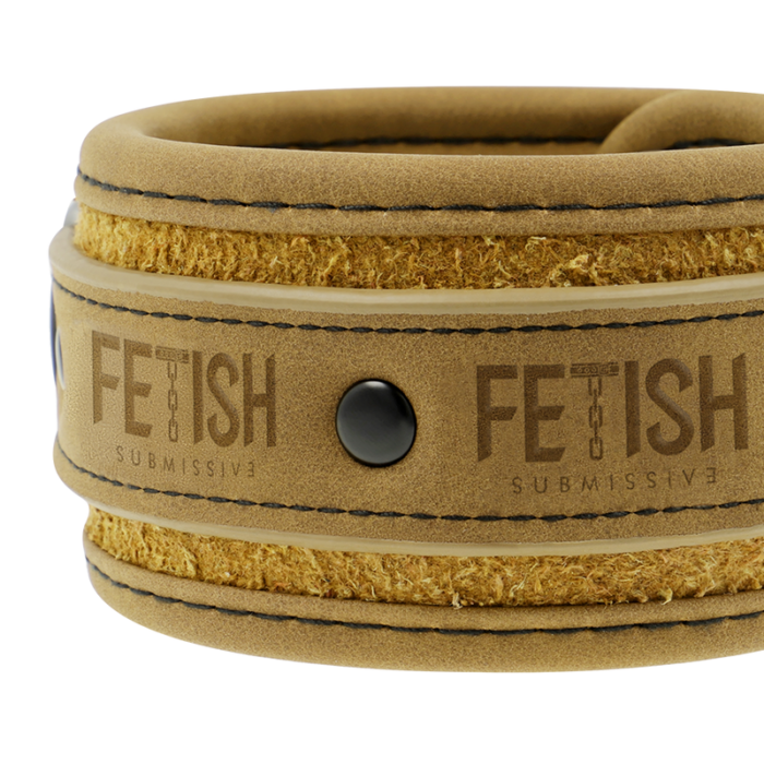 fetish submissive origen - vegan leather handcuffs with neoprene lining - Lovex Erootikapood