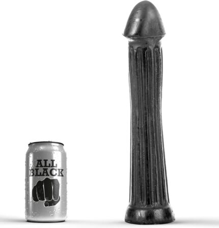 This All Black dildo is candleproof and has a soft touch and deep grooves all over the shaft for you to enjoy even more.Water and silicone based lubricants can be used here. It is important to clean the cap well after use. Each toy is tightly wrapped in a transparent plastic protective case.	Material: PVC	Measures: 31 x 6 cm* To achieve an optimal experience and to be able to enjoy it in a pleasant and painless way