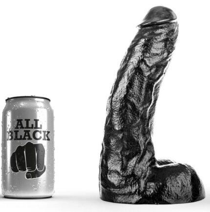 This All Black dildo is an absolute pleasure for your anus and vagina both to play alone and with your partner.Water-based lubricants and sillicone can be used. It is important to clean the dildo thoroughly after use. Each toy is tightly wrapped in a transparent plastic protective case.	• Material: PVC	• Measures: 26 x 7 cmDiscover the entire range of ALLBLACK products